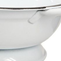Artikel Dekorativ skål i metall, vit och svart, Ø16,5 cm, H6,5 cm, 4 stycken