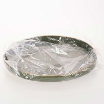 Artikel Dekorativ bricka i grönt med guldkant, modern, 30 cm