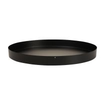 Metallbricka rund ljusbricka svart Ø20cm H2,5cm