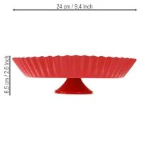 Artikel Metallplatta retro dekorativ tallrik med bas röd metall Ø24cm 2 st