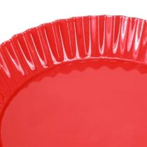Artikel Metallplatta röd liten dekorativ tallrik med basmetall Ø14cm 2 st