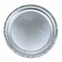 Artikel Dekorationsplatta metall silver glänsande Ø34cm H3cm