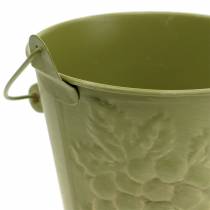 Artikel Dekorativ hink med frukt tvättad gul, orange, grön Ø15cm H14cm set om 3
