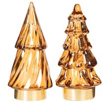 Artikel LED-julgransdekoration i glas för inomhusbruk, batteridriven, 13 cm, 2 stycken