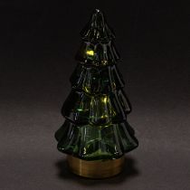 Artikel Glasjulgran med LED-ljus, borddekoration, jul, 13 cm, 2 stycken