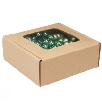 Artikel Mini julgranskulor glas på tråd grön Ø1,5cm 140 st