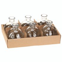 Artikel Mini Glasvaser Bulbous Blå Tonade Ø7,5cm H9cm 6 st