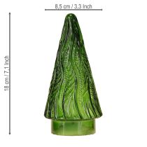 Artikel Mini julgran i glas LED röd grön brun 18 cm 3 st