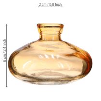 Artikel Mini glasvaser, platta, lökformade, orange, Ø9 cm, 6 st