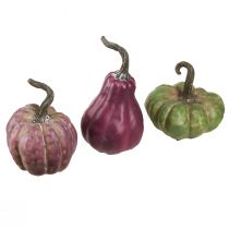 Artikel Mini Pumpa Dekoration Gröna Bär Höstdekoration Assorted 7,5/9/11cm 3 st