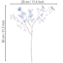 Artikel Konstgjord blommande gren med skimrande blommor, 80 cm