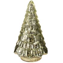 Artikel Mini julgran med LED-belysning grön guld 28cm