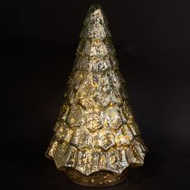 Artikel Mini julgran med LED-belysning grön guld 28cm