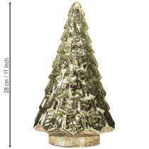 Artikel Mini julgran med LED-belysning grön guld 28cm