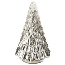 Artikel Mini julgran med LED-belysning silver guld 28cm