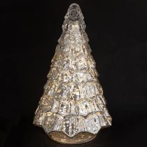 Artikel Mini julgran med LED-belysning silver guld 28cm