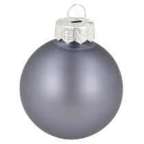 Artikel Mini julkulor glas blå matt metallic Ø4cm 24 st