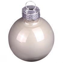 Artikel Mini julkulor glasgrön pärlemor grå Ø3cm 22 st