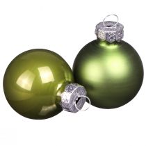 Artikel Mini julkulor glas ljusgrön mix Ø3cm 22 st