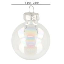 Artikel Mini julgranskulor i glas, skimrande, klara, 3 cm, 22 stycken