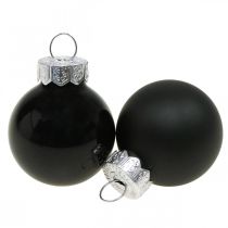 Artikel Mini julkulor glas svart glans/matt Ø2,5cm 24 st