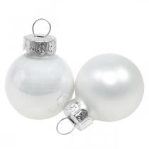 Artikel Mini julkulor glas vit glans/matt Ø2,5cm 24 st