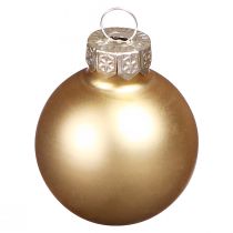 Artikel Mini julkulor glas i guld matt glans Ø3cm 22 st