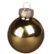 Artikel Mini julkulor glas i guld matt glans Ø3cm 22 st