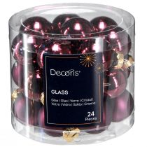 Artikel Mini julkulor glas Ø2,5cm lila 22 st