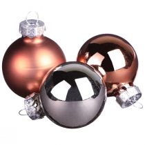 Artikel Mini julkulor silver aprikosglas Ø3cm 22 st