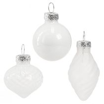 Artikel Mini julkulor vita trädkulor glas 3cm 9 st