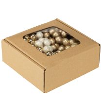 Artikel Mini julkulor på tråd guld, kräm Ø1,5 cm 140 st