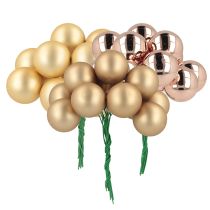 Artikel Mini julkulor på tråd guld rosé glas Ø25mm 140 st