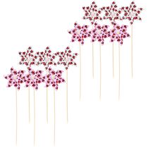 Artikel Mini Väderkvarn Nyckelpiga Dekoration Vit Lila Ø8cm 12 St