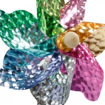 Väderkvarn, sommardekoration, pinwheel, färgglad, dekoration för barnfödelsedagskalas Ø16cm 4 st.