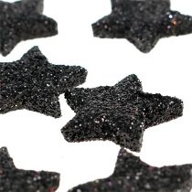 Artikel Mini glitterstjärna svart 2,5 cm 96 st