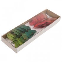 Artikel Minifjäril på tråd röd, grön 6,5cm 12 st