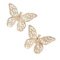 Mini fjärilar metall scatter dekoration gyllene 3cm 50st
