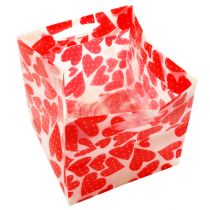 Mini väskor plast röd 6,5 cm x 6,5 cm 12 st