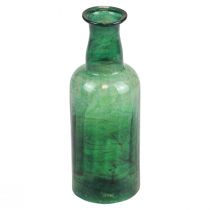 Minivas glasflaska vas blomvas grön Ø6cm H17cm