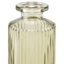 Artikel Minivaser glas med spår retro blomvas grön Ø5cm 4st