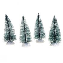 Artikel Mini julgransdekoration Julgran med snö 10cm 4 st