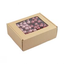 Artikel Mini julkulor trådglas vinröd rosa Ø2cm 140st