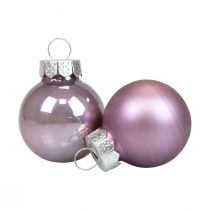 Mini julkulor glas lila lila glans/matt Ø2,5cm 20st
