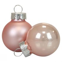 Artikel Mini julkulor glas rosa matt/blank Ø2,5cm 20 st