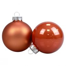 Mini julkulor glas rödbruna glaskulor Ø4cm 24st