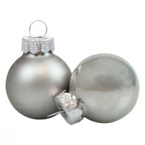 Mini julkulor glas silver glans/matta Ø2,5cm 20p