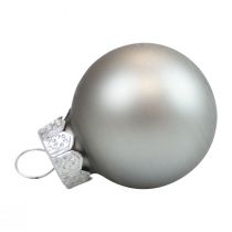 Mini julkulor glas silver glans/matta Ø2,5cm 20p