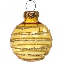 Mini julkulor röd/gul mix äkta glas Ø3cm 9st