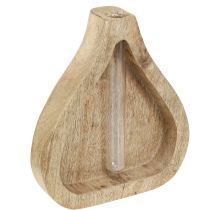 Artikel Minivas glas provrör klar trä dekoration naturlig H17cm 2st